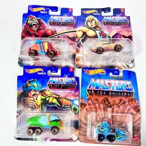 Hot Wheels Carded Lot Of 4 Masters of the Universe Toy Cars New (W)